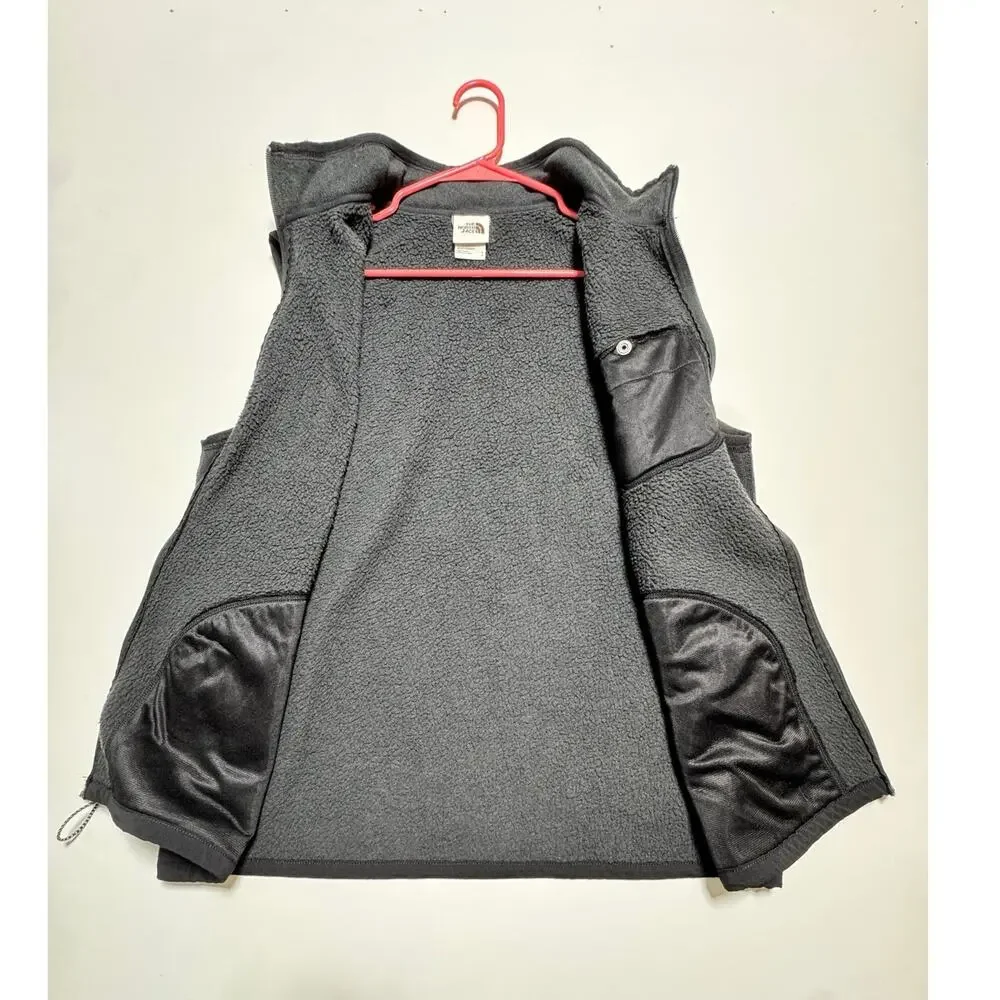 The North Face Mens Hommes Dark Gray fleece Zip up Vest Size Large.